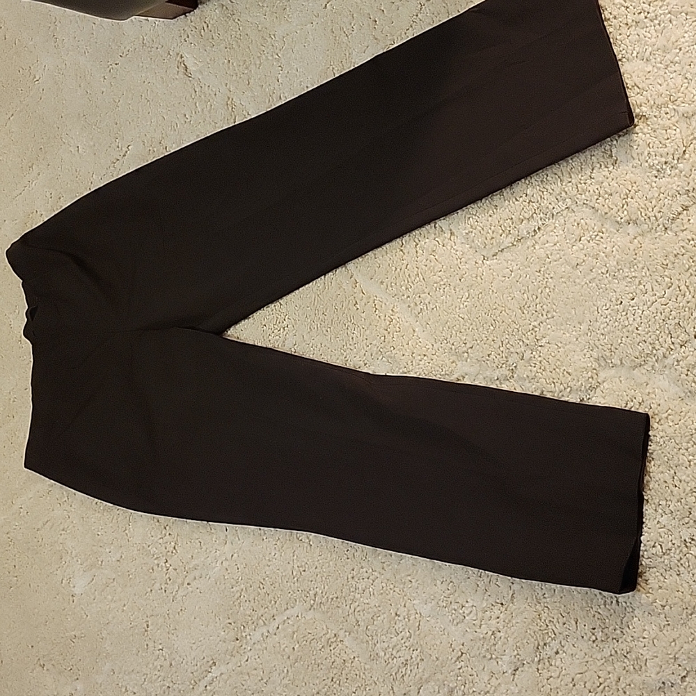 Nic + Zoe dark brown stretch dress pants Straight Leg Side zipper 14 Excellent…